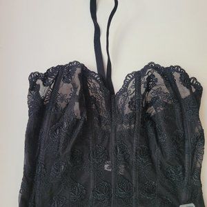 Victoria's Secret black lace bustier 40D